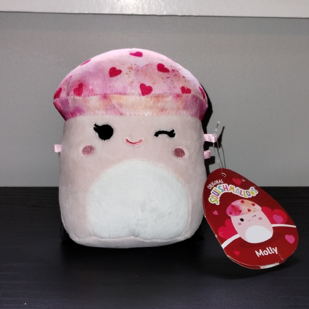 Squishmallows Pink and White Heart-Patterned Plush